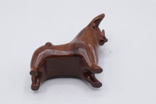 Load image into Gallery viewer, Hand Carved Wood Bull Figurine 4 Inch Rustic Folk Art Sculpture
