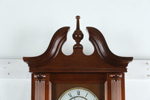 Load image into Gallery viewer, Bulova Regency-Style Wall Clock with Pendulum – Classic Mahogany Finish, Westminster Chime

