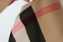 Load image into Gallery viewer, Burberry London Camel Wool Cashmere Check Reversible Zip Cape Poncho Italy

