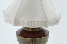 Load image into Gallery viewer, Regal Burgundy &amp; Brass Urn Lamp
