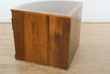 Load image into Gallery viewer, Rare Antique Burl Wood Corner Writing Desk with Inlaid Top &amp; Brass Hardware
