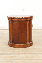 Load image into Gallery viewer, Burled Cylinder Cabinet Side Table by Drexel Heritage
