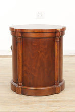Load image into Gallery viewer, Burled Cylinder Cabinet Side Table by Drexel Heritage
