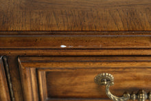 Load image into Gallery viewer, Traditional Walnut Triple Dresser with Nine Drawers and Center Cabinet
