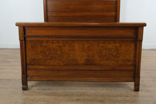 Load image into Gallery viewer, Victorian Eastlake Style Burled Walnut High-Back Full Size Bed, 72” Tall
