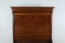 Load image into Gallery viewer, Victorian Eastlake Style Burled Walnut High-Back Full Size Bed, 72” Tall
