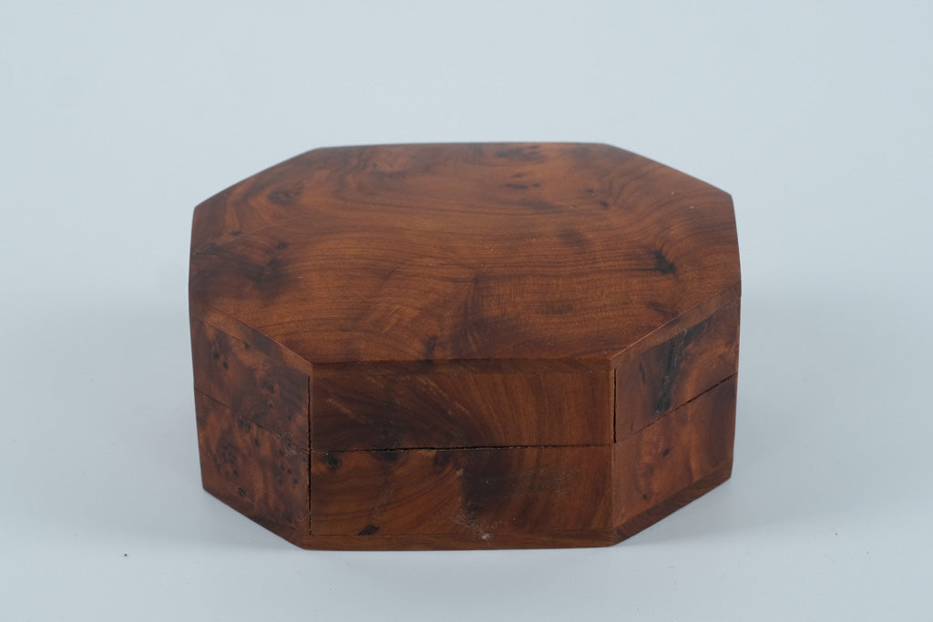 Handcrafted Thuya Burl Trinket Box – Octagonal Cedar Scented Keepsake