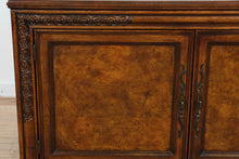Load image into Gallery viewer, Carved Burlwood-Style Storage Credenza with Dovetailed Drawers
