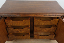 Load image into Gallery viewer, Carved Burlwood-Style Storage Credenza with Dovetailed Drawers

