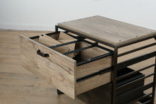 Load image into Gallery viewer, Rustic Industrial Lateral File Cabinet – 2 Drawer, Charred Wood &amp; Gray Finish
