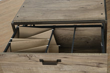 Load image into Gallery viewer, Rustic Industrial Lateral File Cabinet – 2 Drawer, Charred Wood &amp; Gray Finish
