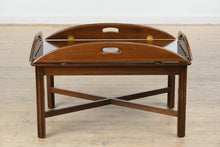 Load image into Gallery viewer, Solid Wood Folding Butler’s Table with Hinged Expanding Top
