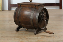 Load image into Gallery viewer, Antique European-Style Barrel Butter Churn – Hand-Crank Wooden &amp; Iron Gear Churn
