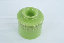 Load image into Gallery viewer, Butter Bell Lime Green Ceramic Butter Crock French Butter Keeper 2013
