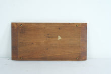 Load image into Gallery viewer, Mid Century Wood Snack Tray with Hand Painted Butterfly Inset Serving Board
