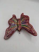 Load image into Gallery viewer, Hand Painted Butterfly Wall Hanging Pink Multicolor 3D Folk Art Sculpture
