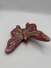 Load image into Gallery viewer, Hand Painted Butterfly Wall Hanging Pink Multicolor 3D Folk Art Sculpture
