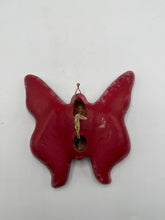 Load image into Gallery viewer, Hand Painted Butterfly Wall Hanging Pink Multicolor 3D Folk Art Sculpture
