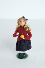 Load image into Gallery viewer, Byers Choice Traditional Child Girl Caroler Holding Orange 1999 Christmas Figure
