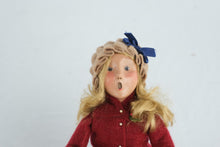 Load image into Gallery viewer, Byers Choice Traditional Child Girl Caroler Holding Orange 1999 Christmas Figure
