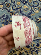 Load image into Gallery viewer, Antique Red Transferware Bowl – Birds &amp; Blossoms Pattern, Victorian Aesthetic Movement, c.1880s

