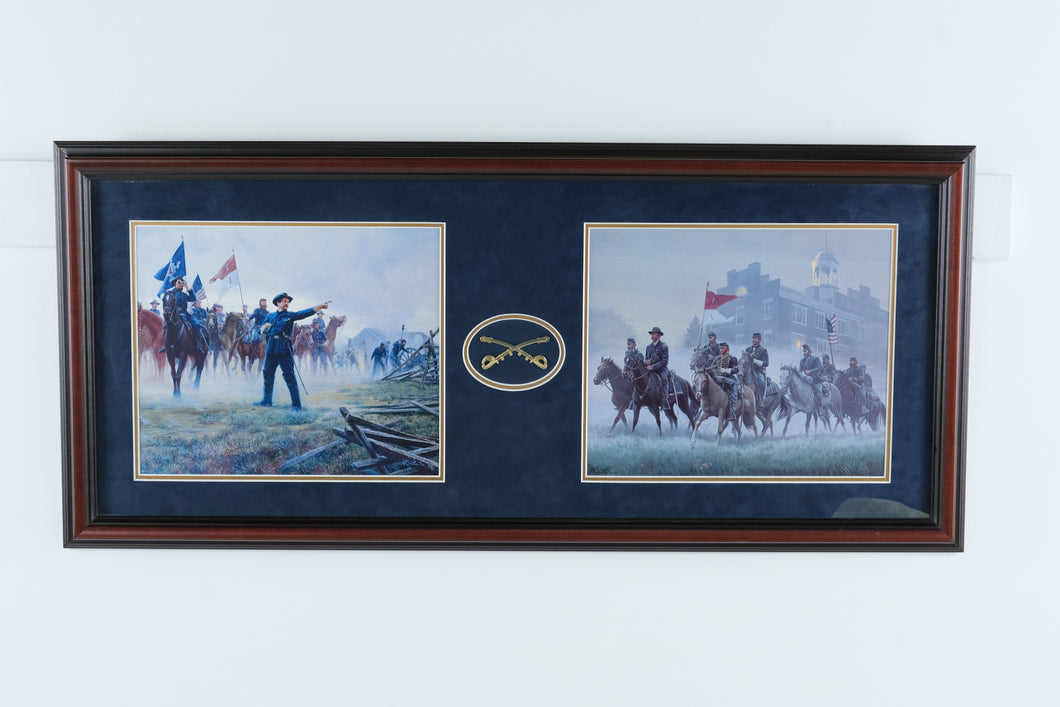 Fredericksburg Historical Prints Civil War Cavalry Dual Framed Art – Union Cavalry Command by Mort Künstler – 36.5” x 16.5”