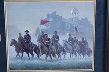 Load image into Gallery viewer, Fredericksburg Historical Prints Civil War Cavalry Dual Framed Art – Union Cavalry Command by Mort Künstler – 36.5” x 16.5”
