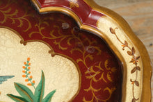 Load image into Gallery viewer, Painted Red Table with Folding Faux Bamboo Base
