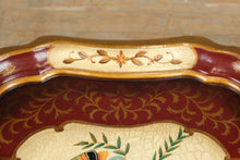 Load image into Gallery viewer, Painted Red Table with Folding Faux Bamboo Base
