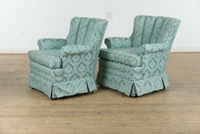 Load image into Gallery viewer, Pair of Seafoam Channel Back Chairs - Nix Upholstery
