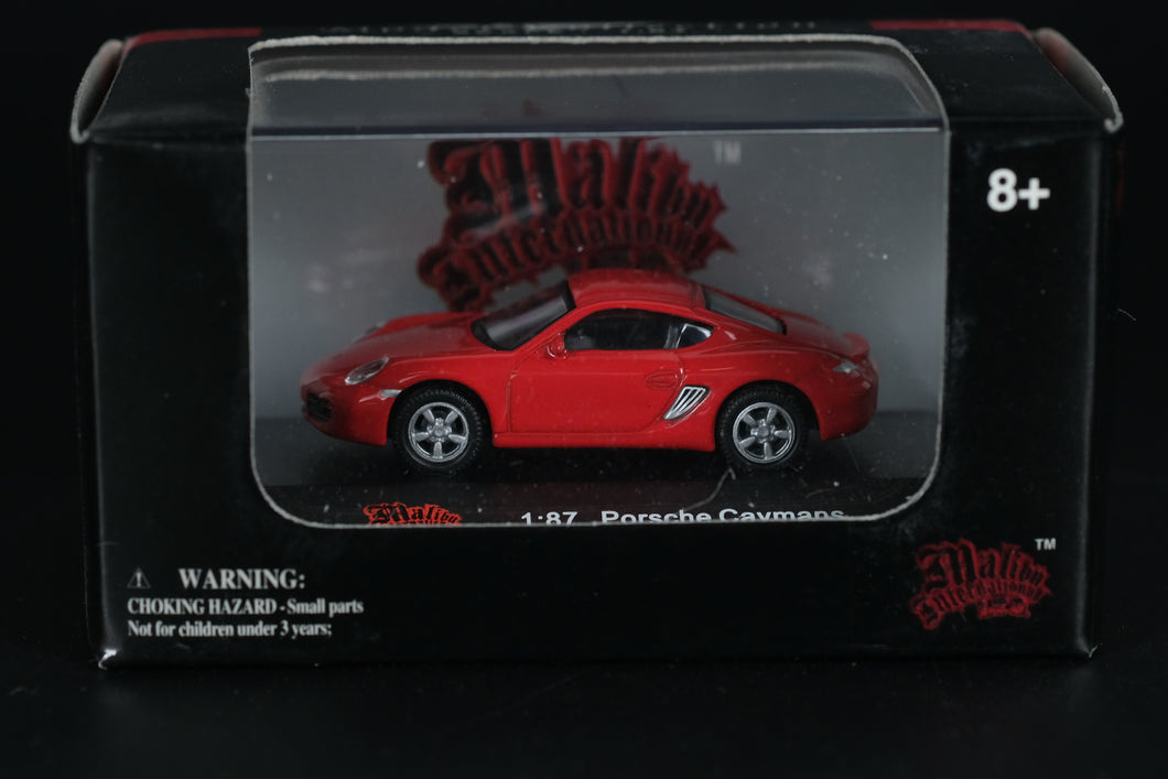 Malibu International Porsche Cayman S Die-Cast Model 1:87 (Red, Boxed)