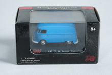 Load image into Gallery viewer, Malibu International VW Type 2 (T1) Panel Van – 1:87 Scale Die-Cast Model (Blue)
