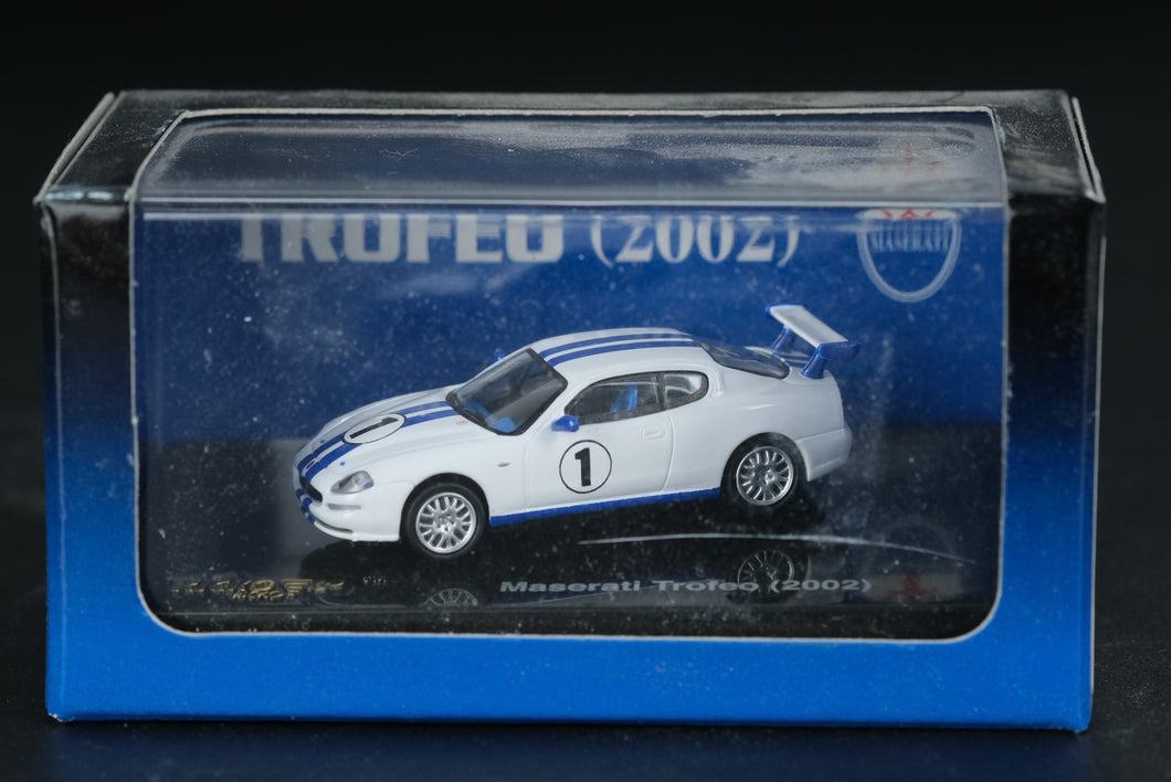 Ricko Maserati Trofeo (2002) – 1:87 Scale Die-Cast Model (White/Blue #1)