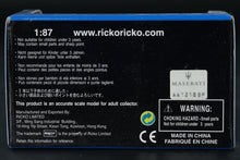 Load image into Gallery viewer, Ricko Maserati Trofeo (2002) – 1:87 Scale Die-Cast Model (White/Blue #1)

