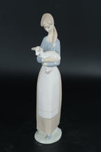 Load image into Gallery viewer, Lladró Porcelain Figurine – Girl Holding Lamb, Handcrafted in Spain
