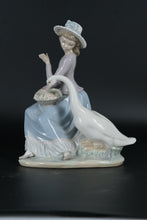 Load image into Gallery viewer, Lladro Fine Porcelain - Charming Lady Feeding Goose Figurine

