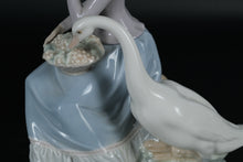 Load image into Gallery viewer, Lladro Fine Porcelain - Charming Lady Feeding Goose Figurine
