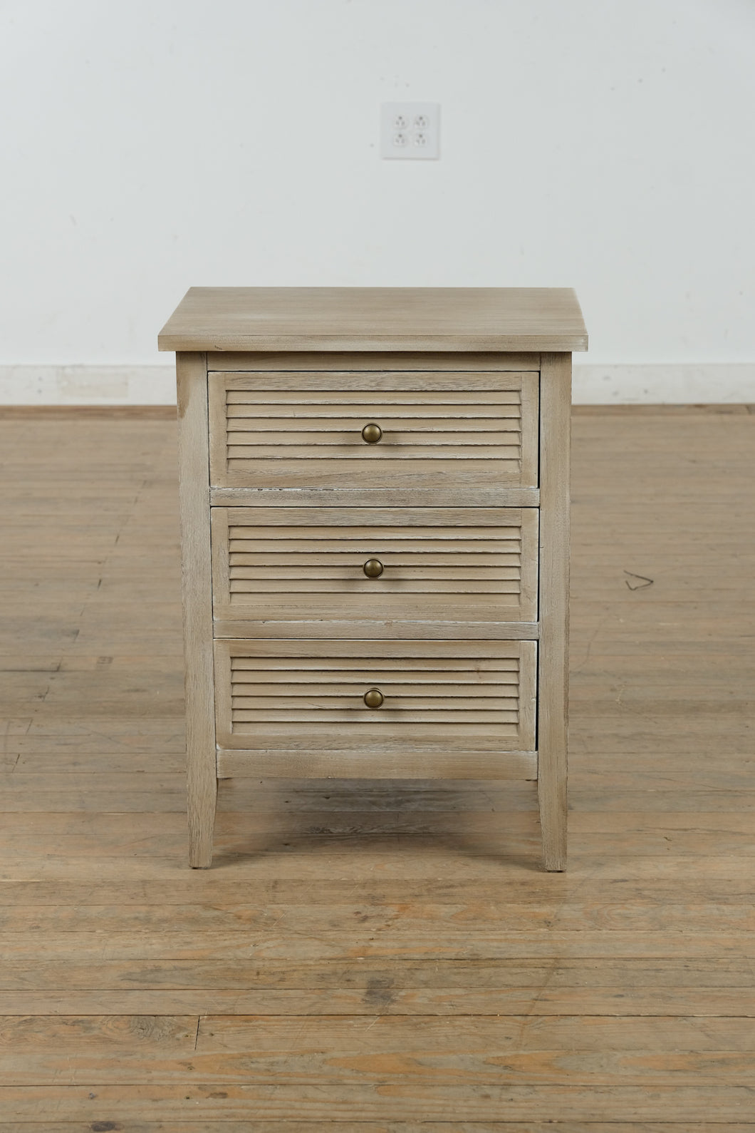 Modern White Stone Nightstand