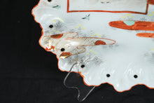 Load image into Gallery viewer, Antique Japanese Hand-Painted Porcelain Plate – Scalloped Rim with Geisha Scene (9.25&quot;)
