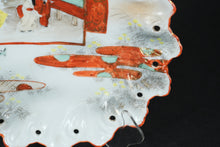 Load image into Gallery viewer, Antique Japanese Hand-Painted Porcelain Plate – Scalloped Rim with Geisha Scene (9.25&quot;)

