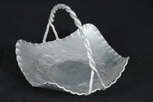 Load image into Gallery viewer, Vintage Forged Aluminum Basket with Handle – Floral Embossed Serving Dish, 10" x 9" x 7"
