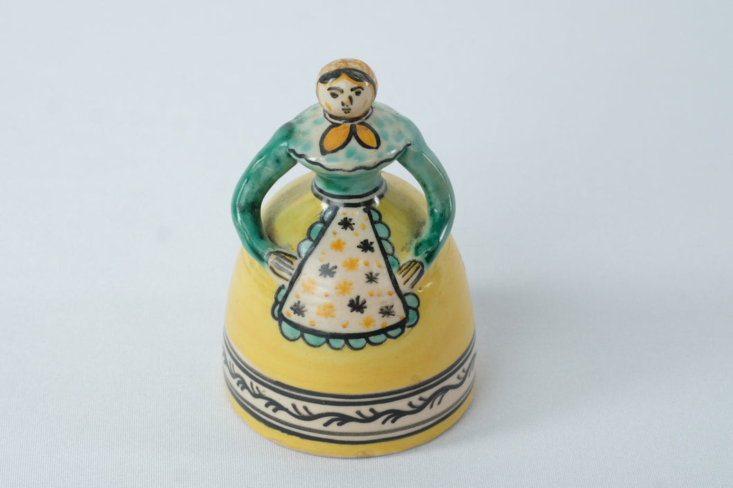 Puente del Arzobispo Hand-Painted Ceramic Bell – Spanish Folk Art Lady Figurine – 4