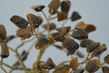 Load image into Gallery viewer, Tiger’s Eye Gemstone Wire Tree Sculpture on Agate Base – 4.5&quot; Tall
