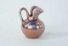 Load image into Gallery viewer, Vintage Miniature Copper Lustre Pitcher – Handcrafted Pottery Jug, 2&quot;

