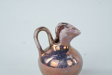 Load image into Gallery viewer, Vintage Miniature Copper Lustre Pitcher – Handcrafted Pottery Jug, 2&quot;
