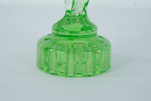 Load image into Gallery viewer, Vintage Uranium Glass Lady Flower Frog – Depression Glass Green Figurine, 8.5&quot; Tall
