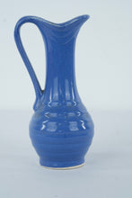 Load image into Gallery viewer, Vintage Blue Ceramic Ewer-Style Pitcher Vase – 7.5&quot; Tall, Classic Pottery Jug
