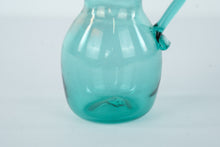 Load image into Gallery viewer, Vintage Hand-Blown Aqua Glass Pitcher – Mid-Century Art Glass – 5.5” Tall
