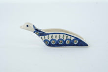 Load image into Gallery viewer, Polish Pottery Bird Dish – Hand-Painted Peacock Pattern – 6”
