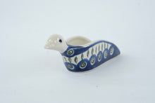Load image into Gallery viewer, Polish Pottery Bird Dish – Hand-Painted Peacock Pattern – 6”
